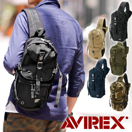 アヴィレックス AVIREX！ボディバッグ ショルダーバッグ 【イーグル】 avx305≪送料無料≫カラー：1.ブラック,2.ベージュ,3.カーキ,4.ネイビー,5.サンドサイズ(約)：横19×縦40