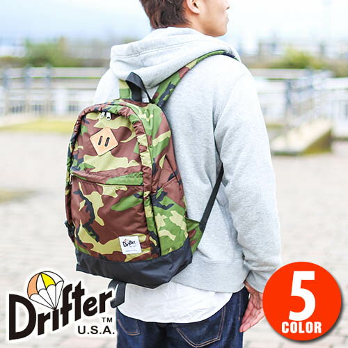 ドリフター Drifter！リュックサック デイパック ランブリンパック 【パッククロスナイロン】 df1413≪送料無料≫カラー：1.ウッドランドカモxブラック,2.ミッドナイトxタン,3.リーフx
