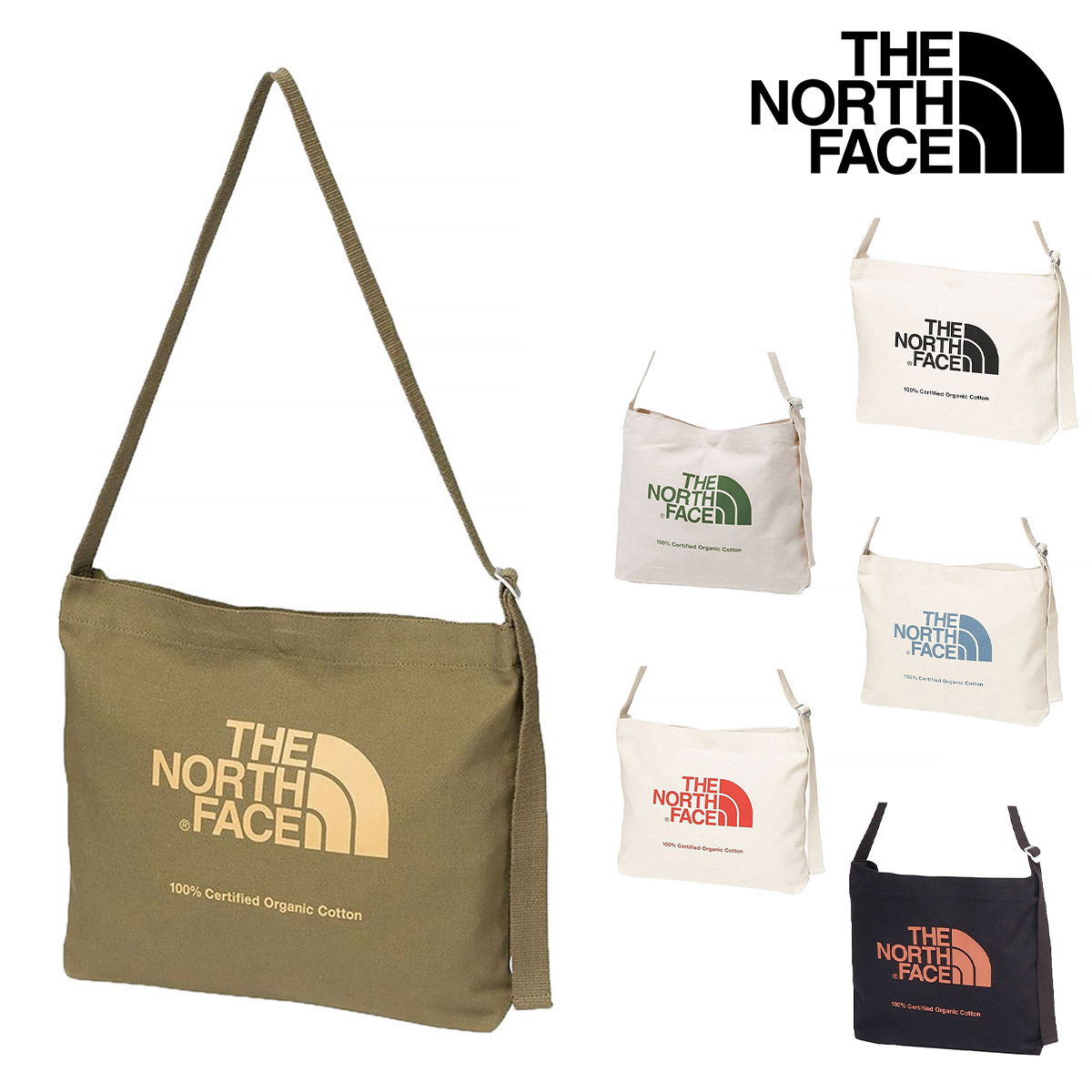 ノースフェイス バッグ ショルダーバッグ THE NORTH FACE ライフスタイル オーガニックコットンミュゼット A4サイズ B5サイズ nm82387サイズ(約)：公式サイズ 横36.5cm×