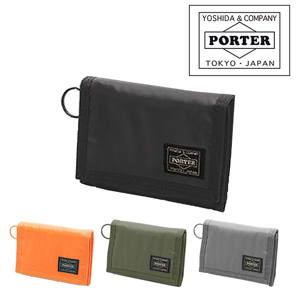 吉田カバン ポーター PORTER！三つ折り財布 【CAPSULE/カプセル】 555-06439≪送料無料≫カラー：1.ブラック,2.グレー,3.オレンジ,4.カーキサイズ(約)：横13.5×縦9.