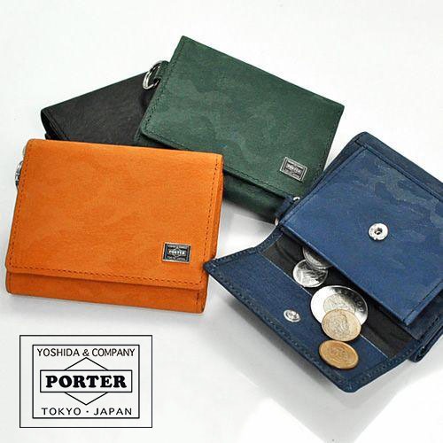 吉田カバン ポーター PORTER！三つ折り財布 【WONDER/ワンダー】 342-06038≪送料無料≫カラー：1.ブラック,2.オレンジ,3.グリーン,4.ネイビーサイズ(約)：横10.2×縦8
